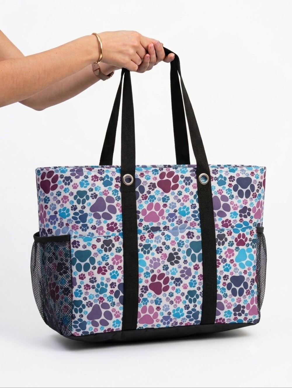 Collapsible Tote Bag: PAW PRINTS